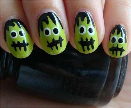 halloweenowe paznokcie